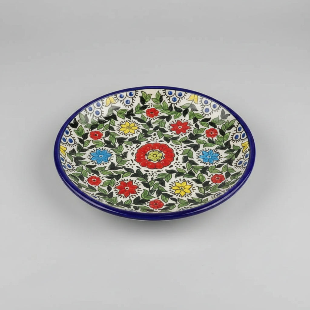 Green floral plate by Casablanca Market
