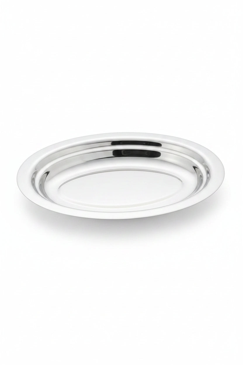 Oval stainless tray by Casablanca Market
