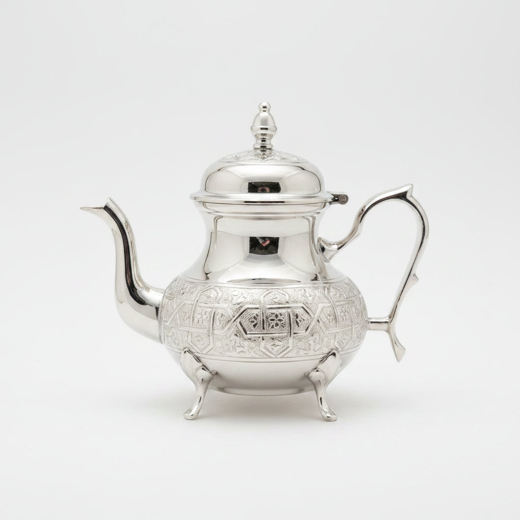 Medium silver teapot by Casablanca Market