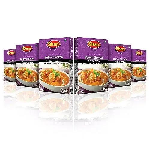 Shan - Butter Chicken Seasoning Mix (50g) - Spice Packets for Chicken in Butter Sauce (Pack of 6) by SHAN