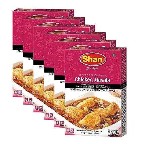 Shan - Chicken Masala Seasoning Mix (50g) - Seasoning Packets for Chicken in Yogurt Sauce (Pack of 6) by SHAN
