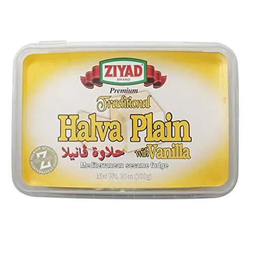 Ziyad Traditional Mediterranean Sesame Fudge Halva with Vanilla, Additives No Preservatives, 25 oz by ZIYAD