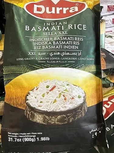 Durra Indian Basmati Rice, Sella XXL Long Grain, 100% Natural, 31.7 oz (900g) by DURRA