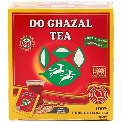 Do Ghazal Super Ceylon Black Tea Bags - 50 x 2g Teabags Individually Wrapped by DO