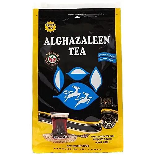Alghazaleen Earl Grey Tea 7oz Bag Pure Ceylon Loose Earl Grey Tea Leaves 200g Zipper Bag by ALGHAZALEEN