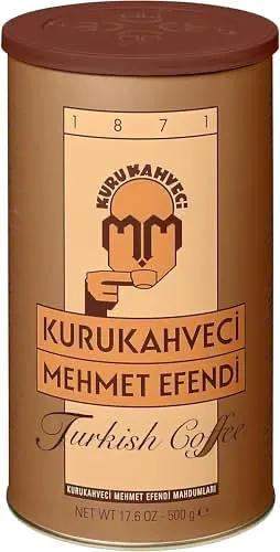 KURUKAHVECI MEHMET EFENDI Turkish Coffee, Arabica Beans, Roasted Ground,Rich Aroma, Fresh, Medium to Heavy-bodied, Original Taste Since 1871 (17.6 OZ / 500 Gr) by KURUKAHVECI