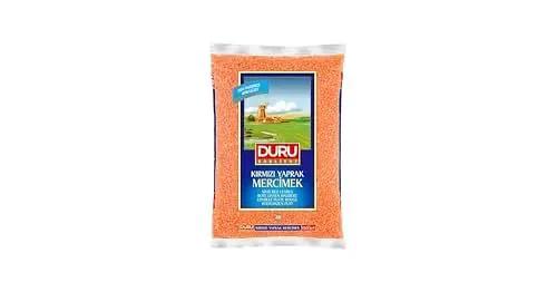 Duru Split Red Lentils 1000g, 100% Natural and Certificated, High Fiber and Protein, Non-GMO, Great for Lentil Soup and Vegan Recipes, Gluten Free by DURU