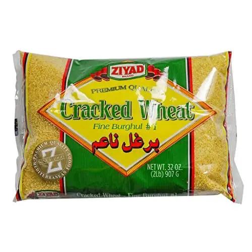 Ziyad Cracked Bulgur Wheat | Fine #1, 32oz | Fiber-Rich Whole Grain | Nutty Flavor, Chewy Texture | Great in Tabbouleh, Kibbeh, Soups, Curries and Salads | Vegan | Cooks in 30 Minutes | Fine by ZIYAD
