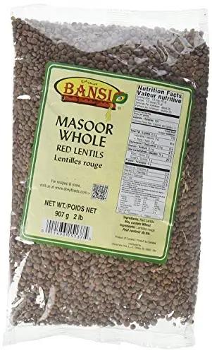 Bansi, Masoor Dal Whole (Red Lentils), 907 Grams(gm) by BANSI,
