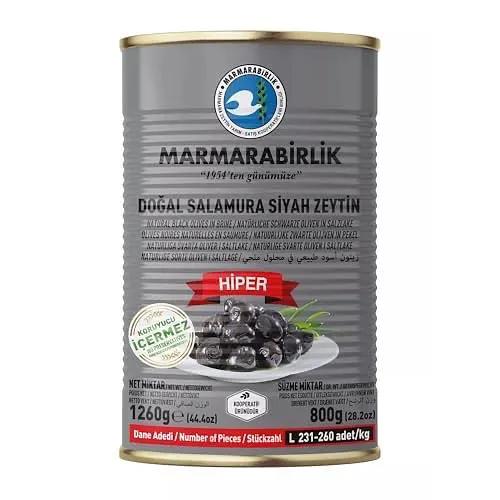 Marmarabirlik Black Olives Canned, Turkish Olives in Brine, Hand-Picked, Healthy Snacks, Vegan & Mediterranean Flavor, Perfect for Salads & Mezze Platters, Kosher, Halal, Large, 28.2 Oz (800 by MARMARABIRLIK
