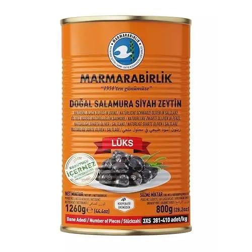 Marmarabirlik Black Olives Canned, Turkish Olives in Brine, Hand-Picked, Healthy Snacks, Vegan & Mediterranean Flavor, Perfect for Salads & Mezze Platters, Kosher, Halal, Lux Small, 28.2 Oz by MARMARABIRLIK