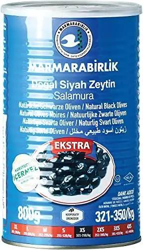 Marmarabirlik Black Olives Canned, Turkish Olives in Brine, Hand-Picked, Healthy Snacks, Vegan & Mediterranean Flavor, Perfect for Salads & Mezze Platters, Kosher, Halal, Small, 28.2 Oz (800 by MARMARABIRLIK