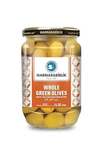 Marmarabirlik Green Olives, Turkish Pickled Olive, Cocktail Green, Hand-Picked, Healthy Snacks, Perfect for Salads & Mezze, Platter of Fresh Food, Vegan, Kosher, Halal, Snack Packs, 14 Oz (4 by MARMARABIRLIK