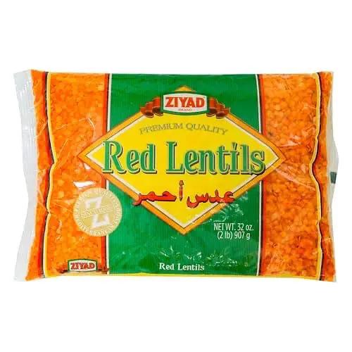 Ziyad Red Lentils 32 oz - High-Protein Natural Superfood - Ideal for Soups, Stews, Curries - Versatile & Wholesome Choice for Cooking - Additive-Free & Preservative-Free by ZIYAD