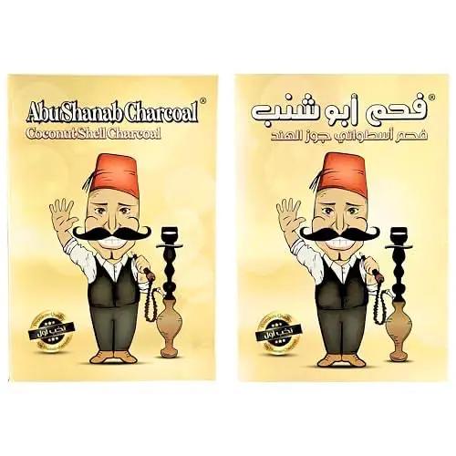 Abu Shanab Coconut Shell Hookah Charcoal Cylinders, 2 Pack, 500g (17.6 Oz) Each, 1000g Total, for Shisha and Incense Use, Made in Vietnam, By INIM Store by ABU