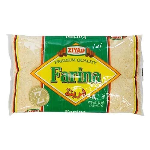 Ziyad Premium Quality Farina – Finely Ground, Smooth Wheat Cereal – High Fiber, No Cholesterol/Salt – Vitamin-Enriched, Vegan – Quick 30 Min Prep – Versatile for Sweet & Savory Dishes, 32oz by ZIYAD