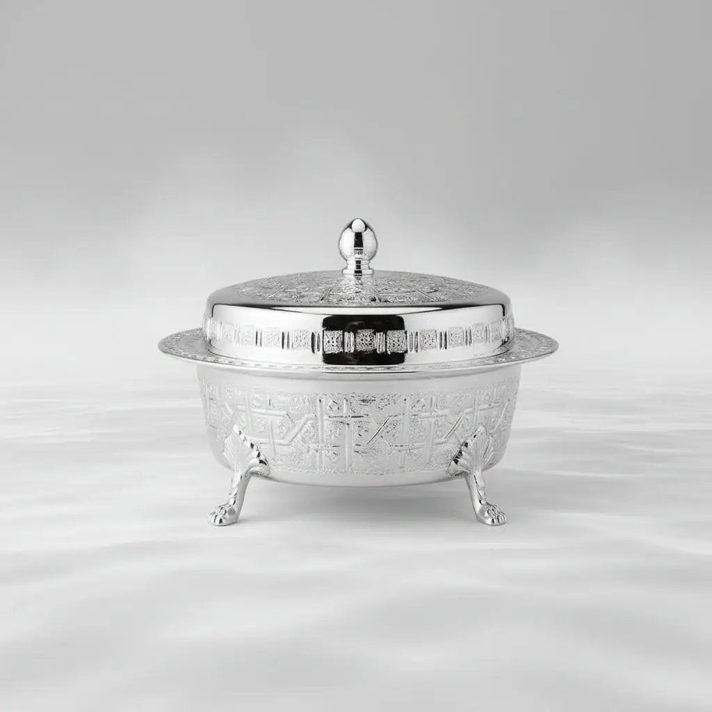 Large silver candy bowl by Casablanca Market