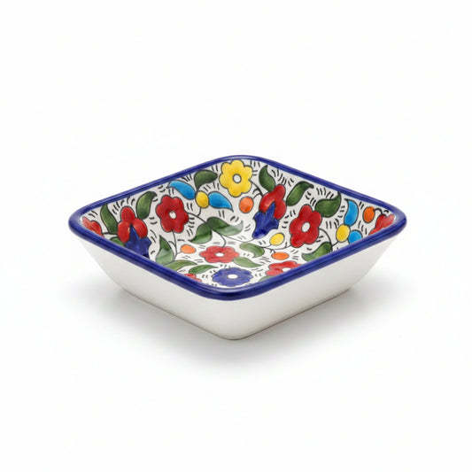 Blue square ceramic dish by Casablanca Market