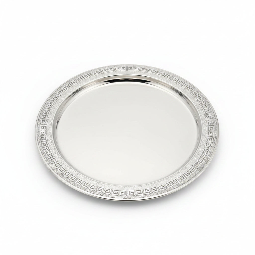Silver serving tray by Casablanca Market