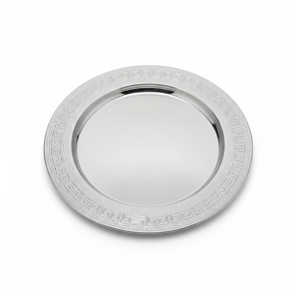 Silver serving tray large by Casablanca Market