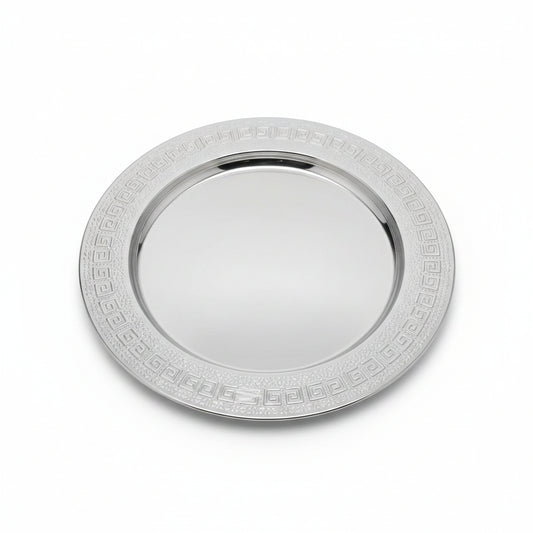 Silver serving tray large by Casablanca Market