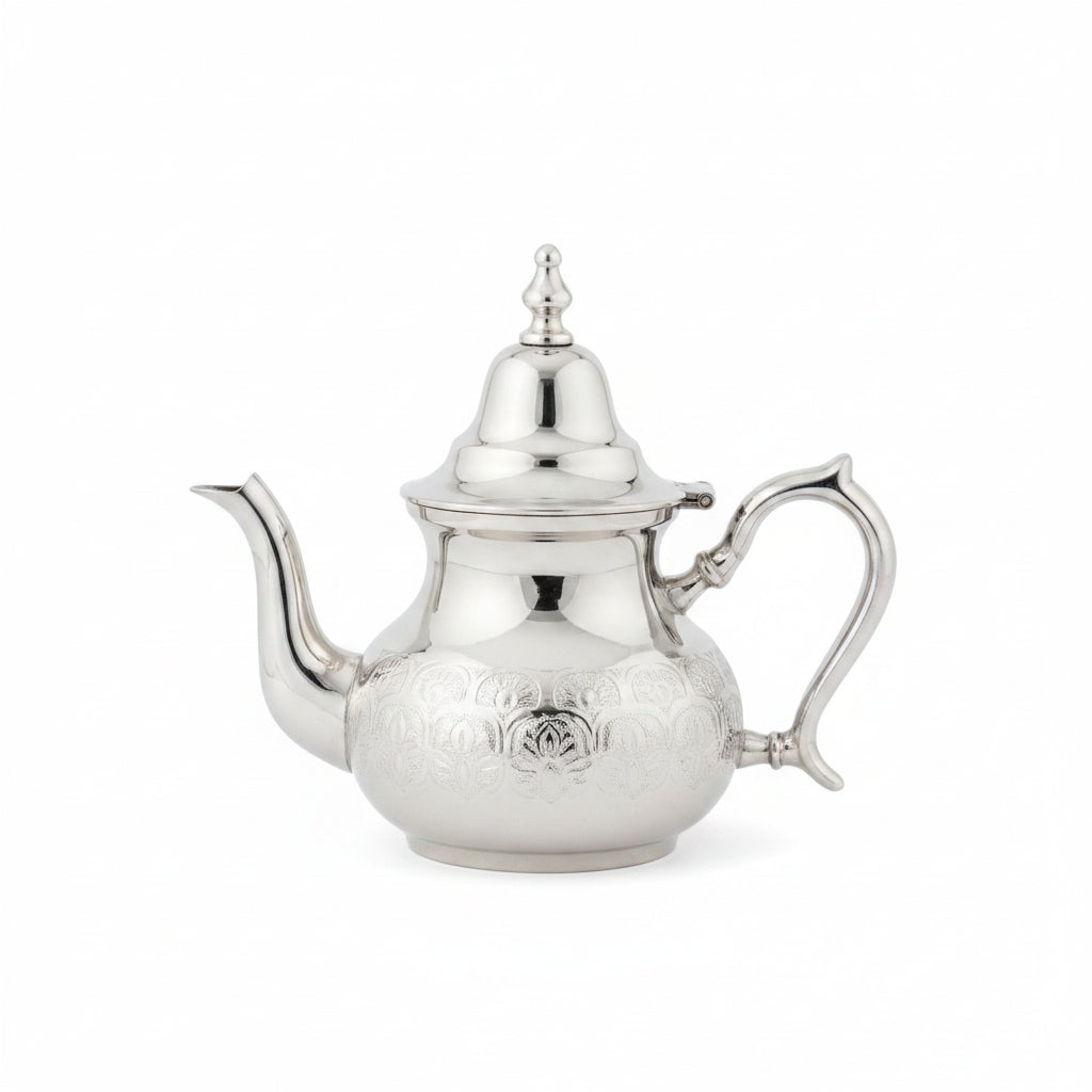 Large silver teapot by Casablanca Market