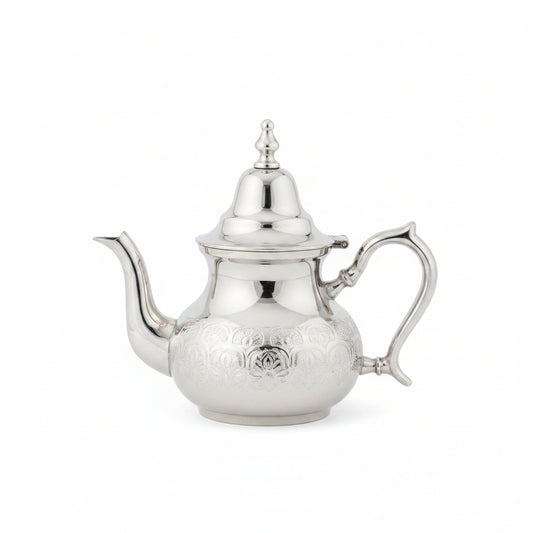Large silver teapot by Casablanca Market