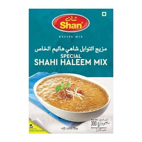 Shan Shahi Haleem Recipe Mix 10.5 oz (300g) - Spice Powder for Traditional Meat, Lentil and Wheat Curry - Suitable for Vegetarians - Airtight Bag in a Box by SHAN