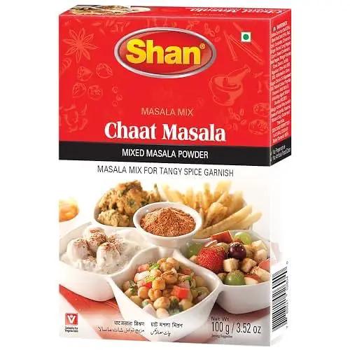 Shan - Chaat Masala Seasoning Mix (100g) - Spice Packets for Tangy and Spicy Garnish (Pack of 6) by SHAN
