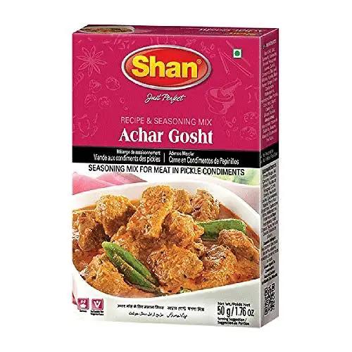 Shan - Achar Gosht Seasoning Mix (50g) - Spice Packets for Meat in Pickle Condiments by SHAN
