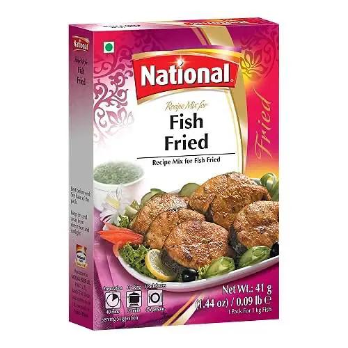 National Foods Fish Fried Recipe Mix 1.44 oz (41g) | Traditional Spice Powder | Essential South Asian Dish | Stir Fry Seasoning Food | Box Pack by NATIONAL