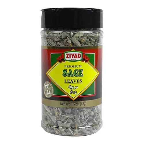 Ziyad Shaker Premium Sage Leaves, Rich Flavor, Minimal Processing, Perfect for Roasts, Soups and Sauces 1.5oz by ZIYAD