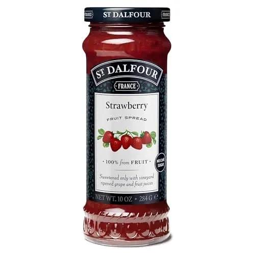 St. Dalfour Strawberry Fruit Spread - 10oz - 100% from Fruit, No Artificial Ingredients, Non-GMO, No Cane Sugars, All Natural, Made in France by ST.