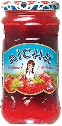 Aicha Strawberry Jam - Premium Moroccan Fruit Jam 840g (1 Count) for Breakfast, Desserts, and Baking by AICHA