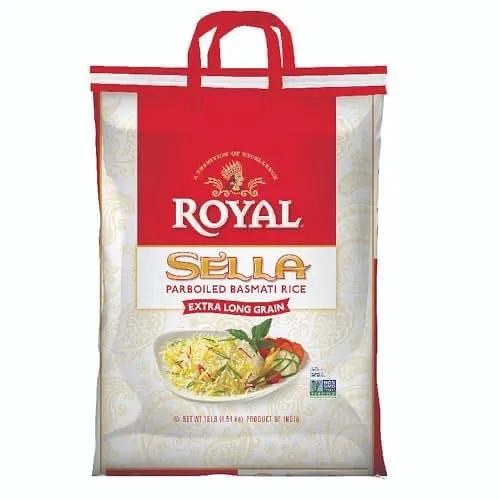 Royal Chef's Secret Sella Basmati Rice - Authentic Extra Long Grain Parboiled White Rice, 10 lb by ROYAL