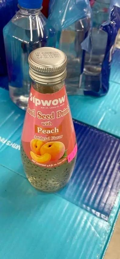Sipwow basil seed drink peach by SIPWOW