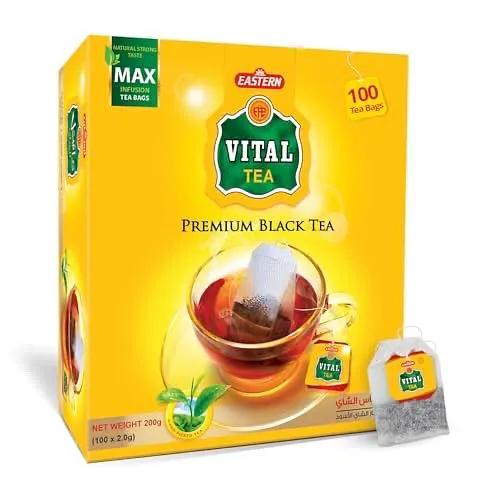 Vital Premium Black Tea Bags – 100 Count (2g Each) – Handpicked Kenyan Loose Leaf Blend – Rich & Smooth Black Chai – Double Chamber Tea Bags for Milk or Plain Tea – Strong Aroma – Vital tea by VITAL