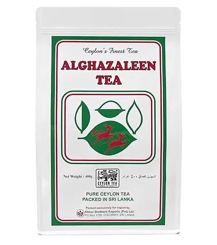 Alghazaleen Tea White Collection, 14oz (400g) Bag,100% Pure Ceylon Black Tea (FBOPF), Loose Leaf, Packed in Sri Lanka by ALGHAZALEEN