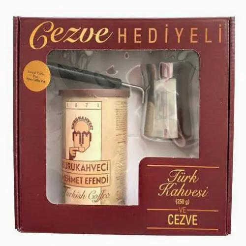 Turkish Coffee Cezve Hediyeli 8.8oz (250gr) w/ Stainless Steel Coffee Pot by TURKISH