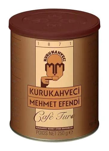 KURUKAHVECI MEHMET EFENDI Turkish Coffee, Arabica Beans, Roasted Ground,Rich Aroma, Fresh, Medium to Heavy-bodied, Original Taste Since 1871 (8.8 OZ / 250 Gr) by KURUKAHVECI