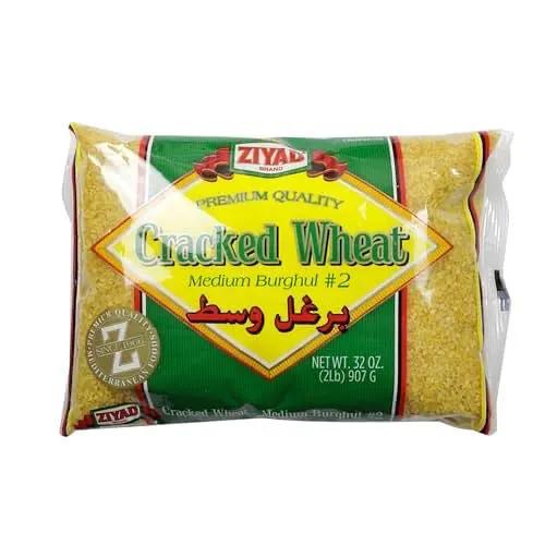 Ziyad Cracked Bulgur Wheat | Medium #2, 32oz | Fiber-Rich Whole Grain | Nutty Flavor, Chewy Texture | Great in Tabbouleh, Kibbeh, Soups, Curries and Salads | Vegan | Cooks in 30 Minutes | Bu by ZIYAD