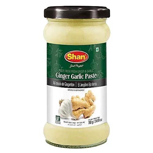 Shan - Ginger Garlic Paste, 24.69 oz (700g) - Authentic Taste from Fresh Ginger and Garlic in an Airtight Glass Jar - Vegan by SHAN