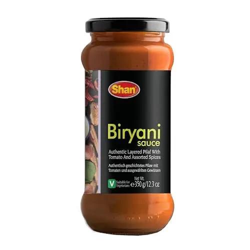Shan Biryani Cooking Sauce 12.3oz (350g) - Simmer Sauce for Tasty Meat Layered Pilaf - Easy to Cook Delicious Meal at Home - Suitable for Vegetarians by SHAN