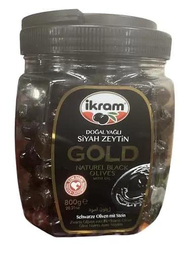 Ikram Natural Sele Black Olive Less Salt Oiled 800gr by IKRAM
