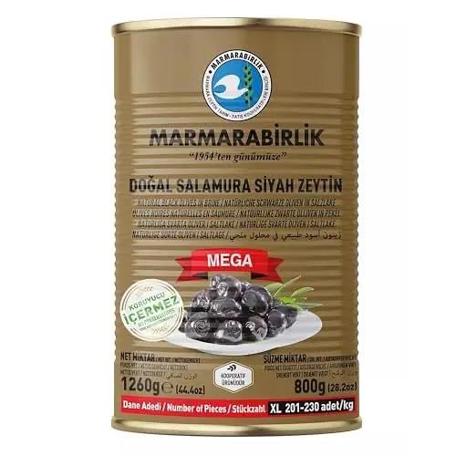 Marmarabirlik Black Olives Canned, Turkish Olives in Brine, Hand-Picked, Healthy Snacks, Vegan & Mediterranean Flavor, Perfect for Salads & Mezze Platters, Kosher, Halal, Mega Large, 28.2 Oz by MARMARABIRLIK