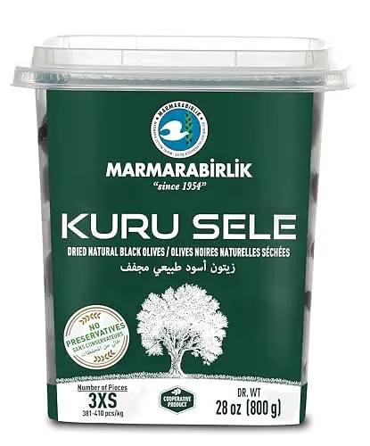 Marmarabirlik Black Olives, Turkish Dry Cured Black Olives, Hand-Picked, Healthy Snacks, Natural Mediterranean Flavor, Perfect for Salads and Mezze, Vegan, Kosher and Halal, Small, 28 Oz (80 by MARMARABIRLIK