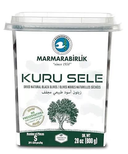 Marmarabirlik Black Olives, Turkish Dry Cured Black Olives, Hand-Picked, Healthy Snacks, Mediterranean Flavor, Great for Snacking and Salads, Vegan, Kosher and Halal, Small, 28 Oz (800g) by MARMARABIRLIK