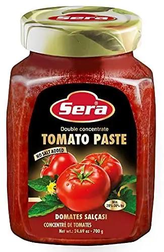Sera Double Concentrate Tomato Paste 24.7 oz | 100% All Natural | No Additives | No Preservatives | Perfect For Pizza, Soup, Stews, Tikka Masala, Shakshouka! (1 PACK) by SERA