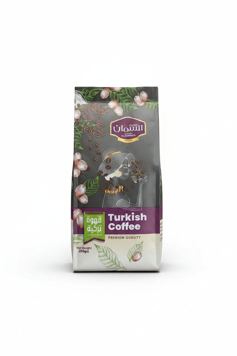 Turkish Coffee Medium Roast Cardamom 250g x 6 Packets Premium Quality Aromatic by TURKISH
