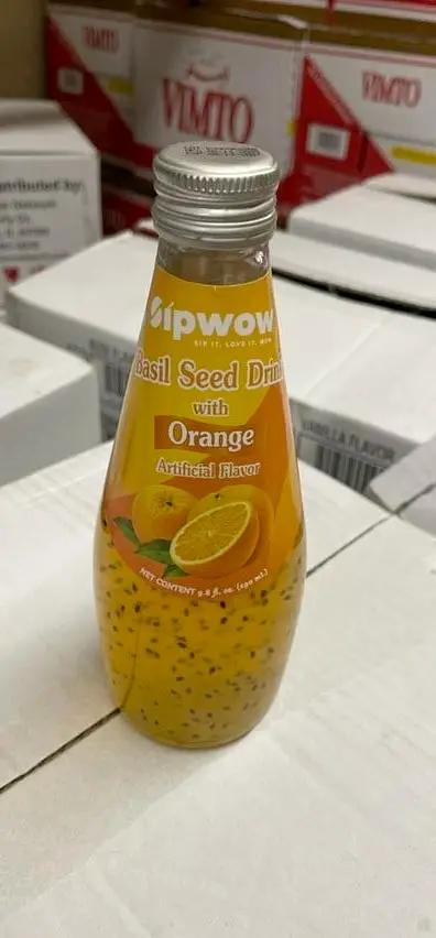 Sipwow badil seeds with orange drink by SIPWOW